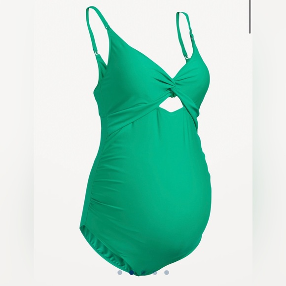 Old Navy Maternity Matching Twist-Front Cutout Nursing Swimsuit, S - Picture 3 of 4
